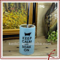 blue ceramic toilet brush holder